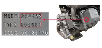 Briggs & Stratton utility engine model-type sijainti 5